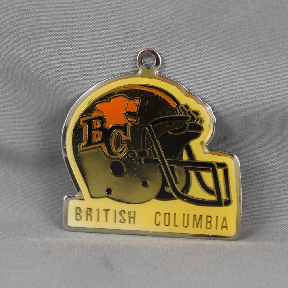 Vintage CFL Keychain - BC Lions Helmet - Metal Keychain